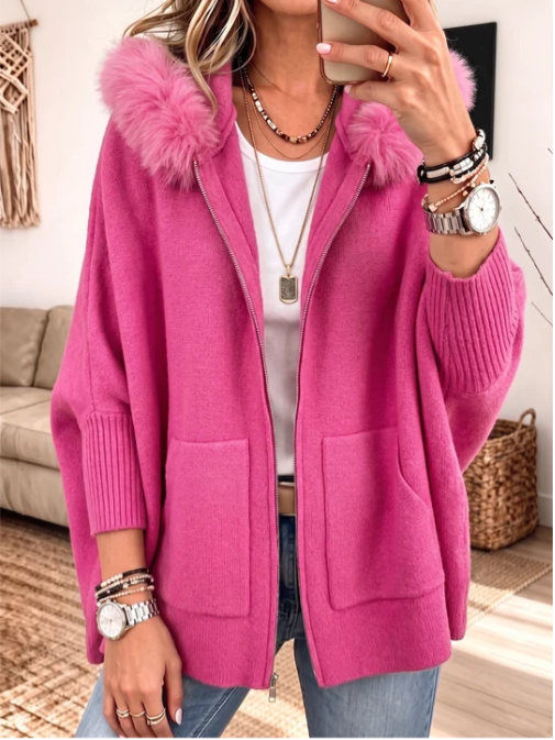 Cardigan Chaud à Capuche