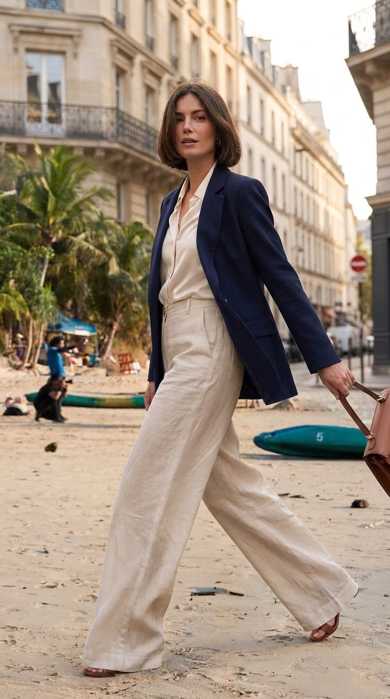 Pantalon Fluide Taille Haute