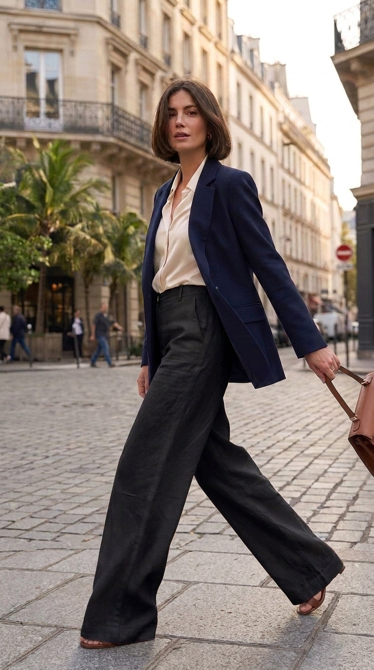 Pantalon Fluide Taille Haute