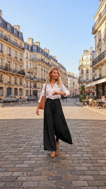 Pantalon Large Confortable Femme avec Poches