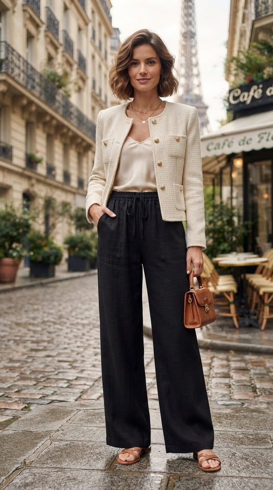 Pantalon Décontracté Ample avec Poches